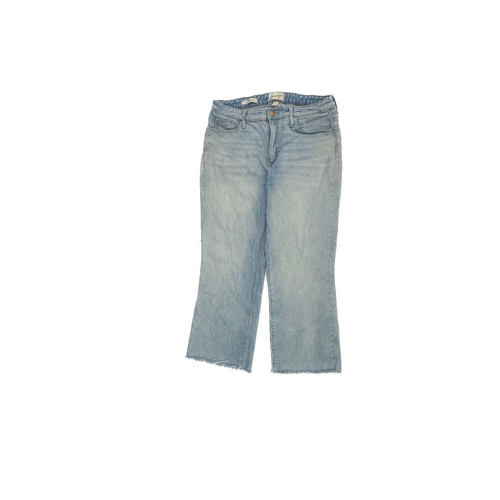 Universal Thread Jeans Women 10P Blue Ankle Bootcut Raw Hem Denim